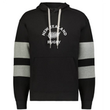 The WRS Augusta Nations of Rugby New Zealand Jackson Way Hoodie features light gray drawstrings and sleeve stripes, plus a white fern and "NEW ZEALAND RUGBY" print—a must-have for rugby fans.