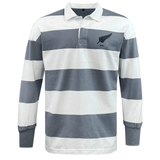 Men's EMB Mudoo Nations of Rugby New Zealand Vintage Hooped Classic Jersey with a collar.
