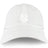 The EMB S&S Activewear UNC Rugby Adult Low-Profile Cotton Twill Dad Cap is a white cotton twill hat with a white embroidered stylized overlapping letter logo on the front.