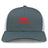 The EMB S&S Activewear Nebraska Youth Rugby Association Retro Trucker Cap features a gray and white design, red embroidered NYRA logo with Nebraska outline on the front, and an adjustable snapback closure.