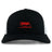The EMB S&S Activewear Nebraska Youth Rugby Association Retro Trucker Cap features black and white mesh, a red embroidered "NYRA" logo with association text on the front, and an adjustable snapback closure.