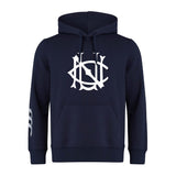 The UNC Rugby Club Hoodie by WRS Canterbury features a large white graphic logo on the chest and a smaller design on the left sleeve—ideal as a custom rugby hoodie for fans and players.