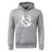 The UNC Rugby Club Hoodie by WRS Canterbury is a heather gray hoodie with a large white front graphic logo and a classic kangaroo pocket.