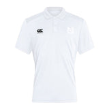 The UNC Rugby Waimak Polo by EMB Canterbury features short sleeves, a collar, three buttons, and dual chest logos—an essential white polo for any rugby fan's collection.