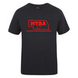 The Nebraska Youth Rugby Association Club Plain Tee by WRS Canterbury is a black cotton blend shirt with a red NYRA logo on the front, offering fans comfort, style, and customization.