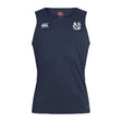 UNC Rugby Club Dry Singlet by EMB Canterbury: navy blue sleeveless tank with white Canterbury logo on right chest, stylized emblem on left, and Vapodri Technology for advanced moisture-wicking performance.