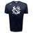 The UNC Rugby Tempo Vapodri T-Shirt by WRS Canterbury is a navy blue athletic performance tee with a large white monogram logo on the chest and a smaller white "Canterbury" logo on the right shoulder for superior comfort.
