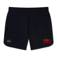 The EMB Canterbury Nebraska Youth Rugby Association Women's Elite Woven Short features a small grey CCC logo on the left leg and a red NYRA logo on the right, making them perfect women's gym shorts.