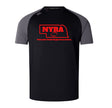 The Nebraska Youth Rugby Association Elite Training Tee by WRS Canterbury features black and gray design, a red rugby logo, and is made from lightweight, durable Vapodri fabric to keep you cool during workouts.