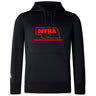 The Nebraska Youth Rugby Association Club Lightweight Hoodie by WRS Canterbury features a red outlined Nebraska, "NYRA" text, "Nebraska Youth Rugby Association" on the chest, and a comfy kangaroo pocket.