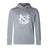 The UNC Rugby Club Lightweight Hoodie by WRS Canterbury features a large white stylized front logo, a small left sleeve logo, and a comfy kangaroo pocket in light gray.