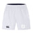 EMB Canterbury UNC Rugby Advantage Short 2.0 features an elastic waistband, eco-friendly recycled materials, a black Canterbury logo on the left leg, and a white monogram logo on the right for performance and style.