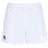 The UNC Rugby Advantage Rugby Shorts by EMB Canterbury are white athletic shorts with an elastic waistband, featuring the CCC Advantage Rugby Shorts logo on the left leg and a white monogram emblem on the right.