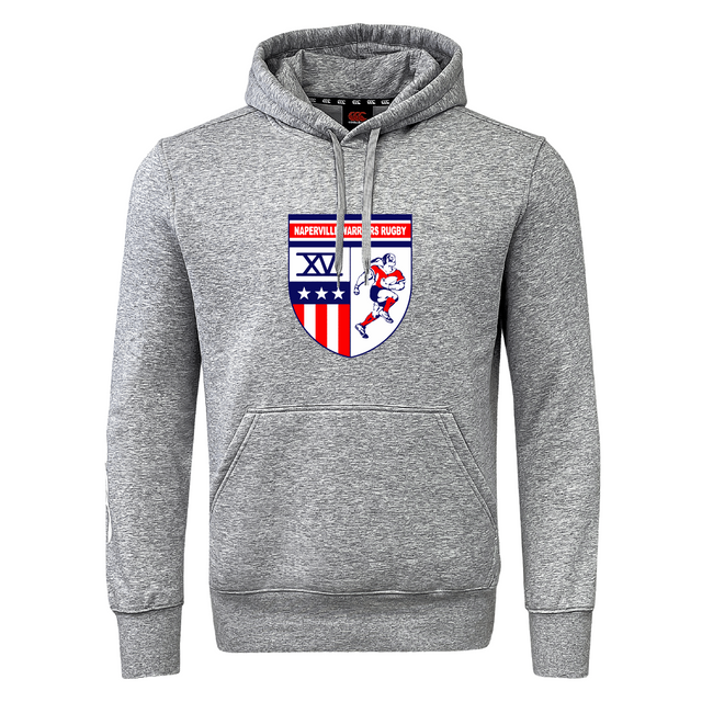 The Naperville Warriors Club Hoodie by WRS Canterbury features a rugby player and stars logo on the chest and is made from soft sweatshirt fleece.