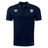 The Naperville Warriors Club Dry Polo by EMB Canterbury is a navy short-sleeve polo with a collar, Vapodri Technology for breathability, Canterbury logo on the right chest, and a red, white, and blue shield emblem on the left chest.