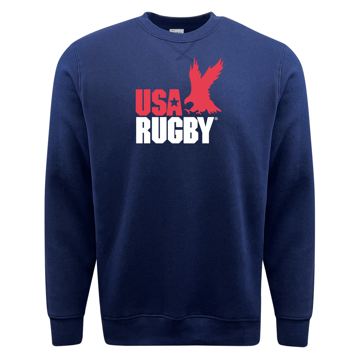 Vintage WRS Augusta USA Rugby Throwback Fleece crewneck sweatshirt in navy featuring the iconic USAR logo.