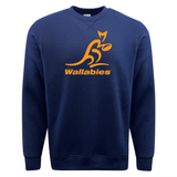 The WRS Augusta Wallabies Fleece Crewneck Sweatshirt showcases the kangaroos logo on a navy background, blending comfort and style. Australia greats would surely appreciate this iconic piece of clothing.