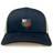 The NYC British and Irish Selects Retro Trucker Cap by EMB S&S Activewear features a navy blue and white design, a comfy polyester-cotton blend, and a shield logo with “NYC Middle & Irish Selects Rugby” in flag colors on the front.