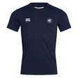 The League of Gentleman Adventurers Club Dry Tee by EMB Canterbury is a navy short-sleeve t-shirt with white logos on the chest. Featuring Vapodri technology for breathability, it's shown on a plain white background.
