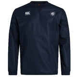 The EMB Canterbury League of Gentleman Adventurers Club Vaposhield Contact Top is a navy long-sleeve pullover with the Canterbury logo on the right chest and LOGA emblem on the left, featuring VapoShield for wet weather training.