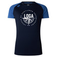 The League of Gentleman Adventurers Women's Elite Training Tee by WRS Canterbury features a navy and blue Vapodri design with LOGA and compass motif, plus "League of Gentleman Adventurers Est. 2019" on the chest—a perfect training shirt.