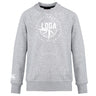 The League of Gentleman Adventurers Club Crew Sweatshirt by WRS Canterbury features light grey fabric, white "LOGA" compass design on the front, ultra-soft feel, and a small embroidered CCC logo on the left sleeve.
