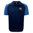 The NYC British and Irish Selects Elite Polo by EMB Canterbury is a navy and blue rugby shirt with a colorful emblem on the left chest. Made from lightweight, durable Vapodri fabrics, it keeps you comfortable and stylish on or off the field.