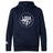 The WRS Canterbury League of Gentleman Adventurers Club Lightweight Hoodie is navy blue with a kangaroo pocket, featuring a white circular "LOGA" logo, compass design, and "League of Gentleman Adventurers" text on the front.