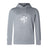 The League of Gentleman Adventurers Club Lightweight Hoodie by WRS Canterbury is light gray with a kangaroo pocket, white "LOGA" circular chest logo, and a small white logo on the left sleeve.