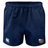 The NYC British and Irish Selects Advantage Rugby Shorts by EMB Canterbury are navy blue with moisture-wicking technology, featuring an embroidered logo on the right leg and a manufacturer's logo on the left.