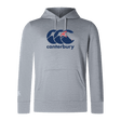 Gray Canterbury New Zealand CCC Club lightweight hoodie by WRS Canterbury, featuring a navy logo and a kangaroo pocket.