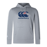 Gray Canterbury New Zealand CCC Club lightweight hoodie by WRS Canterbury, featuring a navy logo and a kangaroo pocket.