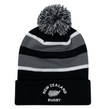EMB Augusta Nations of Rugby New Zealand Hooped Pom-Pom Beanie.