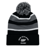 EMB Augusta Nations of Rugby New Zealand Hooped Pom-Pom Beanie.