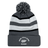 EMB Augusta Nations of Rugby New Zealand Hooped Pom-Pom Beanie