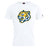Introducing the Noble Street College Prep Club Plain Tee by WRS Canterbury, a cotton-heavy white t-shirt featuring a stylized tiger head logo in yellow and blue on the front.
