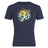 The Noble Street College Prep Club Plain Tee by WRS Canterbury is a navy blue T-shirt made from a cotton-heavy blend, featuring a stylized yellow and white tiger head logo in the center.
