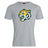 The Noble Street College Prep Club Plain Tee by WRS Canterbury is a customizable gray T-shirt featuring a stylized tiger head logo in yellow and blue, crafted from a cotton-heavy blend for ultimate comfort.