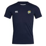 The Noble Street College Prep Club Dry Tee by EMB Canterbury is a navy blue sports jersey with CCC branding, featuring a Canterbury logo on the left chest and a tiger emblem on the right. Designed with Vapodri Technology for breathability.