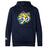 The Noble Street College Prep Club Lightweight Hoodie by WRS Canterbury is a dark blue hoodie with a large yellow and white snarling tiger logo on the front, featuring a "CC" Canterbury logo on the left sleeve and a kangaroo pocket.