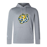 The Noble Street College Prep Club Lightweight Hoodie by WRS Canterbury features a bold blue and yellow tiger logo on the front, with a kangaroo pocket and drawstring hood for comfort.