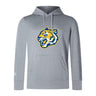 The Noble Street College Prep Club Lightweight Hoodie by WRS Canterbury features a bold blue and yellow tiger logo on the front, with a kangaroo pocket and drawstring hood for comfort.