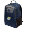 The Noble Street College Prep Medium Backpack by EMB Canterbury features a padded laptop pocket, tiger logo, gray zippers, and mesh side pocket. Designed with Vaposhield technology, it blends style and functionality for any adventure.