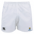 The University of Northern Colorado Women Player's Drill Short by EMB Canterbury are white, made from recycled fabric, with the Canterbury logo on the left thigh and UNC Women's Rugby on the right thigh.