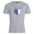 OMBAC Rugby Club Crest Plain Tee by Canterbury in gray, showcasing a blue and white "OMBAC Rugby" logo on the chest and constructed from a high-quality cotton-heavy blend for enduring comfort, brought to you by WRS Canterbury.
