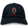 The EMB S&S Activewear Ohio State University Alumni Adult Low-Profile Cotton Twill Dad Cap features a red and white Ohio State Rugby 1966 logo with a green buckeye leaf embroidered on the front.