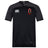 The EMB Canterbury Ohio State University Alumni Vapodri Evader Jersey features black short sleeves, dark grey shoulders, moisture-wicking fabric, a Canterbury logo on the right chest, and a red OU Rugby crest on the left chest.