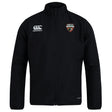 The Omaha Beavers RFC Club Track Jacket by EMB Canterbury features a black zip-up design, a white Canterbury logo on the right chest, and an OMAHA Rugby Beavers patch on the left—offering lightweight style and comfort for all fans.