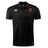 The Ohio State University Alumni Club Dry Polo by EMB Canterbury is a black short-sleeve polo with a collar, chest embroidery, and three-button placket. Vapodri Technology ensures breathability and comfort.