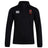 The EMB Canterbury Ohio State University Alumni Club 1/4 Zip Mid Layer Training Top features a black design with logo detailing—ideal for rugby training sessions.